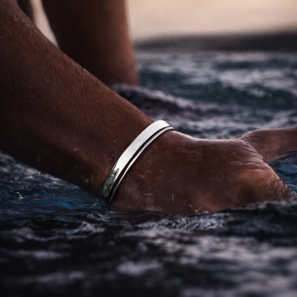 Gravel unisize Cuff   - Silver and Gold